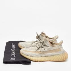Pre Owned Yeezy x Adidas Grey Knit Fabric Boost 350 V2 Lundmark (Non Reflective) Sneakers Size 36