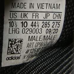 Pre Owned Yeezy x Adidas Black Knit Fabric Boost 350 V2 Bred Sneakers Size 44 2/3