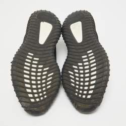 Pre Owned Yeezy x Adidas Black Knit Fabric Boost 350 V2 Bred Sneakers Size 44 2/3