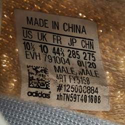 Yeezy x Adidas Beige/Blue Knit Fabric Boost 350 V2 Linen Sneakers Size 44 2/3