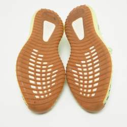 Pre Owned Yeezy x Adidas Green Knit Fabric Boost 350 V2  Frozen Yellow  Sneakers Size 46.5