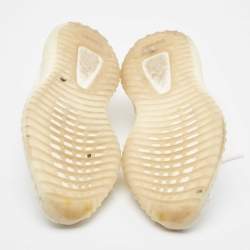 Pre Owned Yeezy x Adidas Off White Knit Fabric Boost 350 V2 Bone Sneakers Size 40