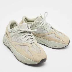 Pre Owned Yeezy x Adidas Light Green Suede and Mesh Boost 700 Salt Sneakers 43 1/3