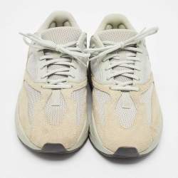 Pre Owned Yeezy x Adidas Light Green Suede and Mesh Boost 700 Salt Sneakers 43 1/3