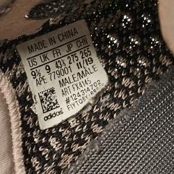 Pre Owned Yeezy x Adidas Black Knit Fabric Boost 350 V2 Yecheil Reflective Sneakers 43 1/3