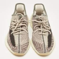 Pre Owned Yeezy x Adidas Brown Knit Fabric Boost 350 V2 Low Top Sneakers Size 42 2/3