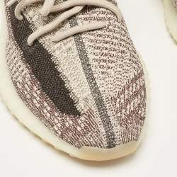 Pre Owned Yeezy x Adidas Brown Knit Fabric Boost 350 V2 Low Top Sneakers Size 42 2/3