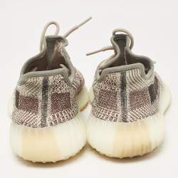 Pre Owned Yeezy x Adidas Brown Knit Fabric Boost 350 V2 Low Top Sneakers Size 42 2/3