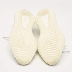 Pre Owned Yeezy x Adidas White/Grey Knit Fabric Boost 350 V2 Static (Non-Reflective) Sneakers Size 39 1/3
