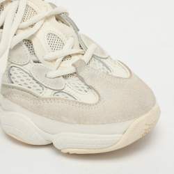 Yeezy x Adidas Cream Mesh and Suede Yeezy 500 'Bone White' Low Top Sneakers Size 36