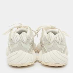 Yeezy x Adidas Cream Mesh and Suede Yeezy 500 'Bone White' Low Top Sneakers Size 36