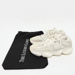 Yeezy x Adidas Cream Mesh and Suede Yeezy 500 'Bone White' Low Top Sneakers Size 36