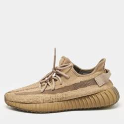 Yeezy x Adidas Brown Knit Fabric Boost 350 V2 Earth Sneakers Size 42