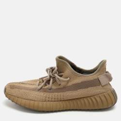 Yeezy x Adidas Brown Knit Fabric Boost 350 V2 'Earth" Low Top Sneakers Size 39 1/3