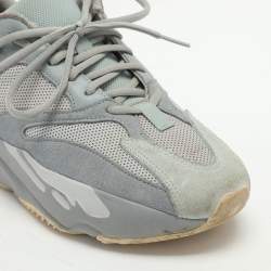 Yeezy x Adidas Grey Leather and Mesh Boost 700 'Inertia' Low Top Sneakers Size 40