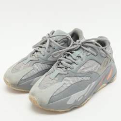 Yeezy x Adidas Grey Leather and Mesh Boost 700 'Inertia' Low Top Sneakers Size 40