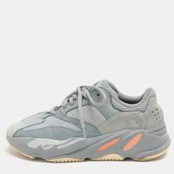 Yeezy x Adidas Grey Leather and Mesh Boost 700 'Inertia' Low Top Sneakers Size 40 2/3