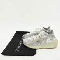 Yeezy x Adidas White/Grey Knit Fabric Boost 380 'Alien' Low Top Sneakers Size 40