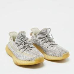 Yeezy x Adidas White/Grey Knit Fabric Boost 350 V2 Static Sneakers Size 38 2/3