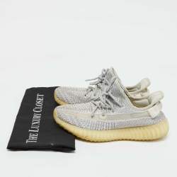 Yeezy x Adidas White/Grey Knit Fabric Boost 350 V2 Static Sneakers Size 38 2/3