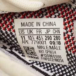Pre Owned Yeezy x Adidas White/Black Knit Fabric Boost 350 V2 Zebra Sneakers Size 45 1/3