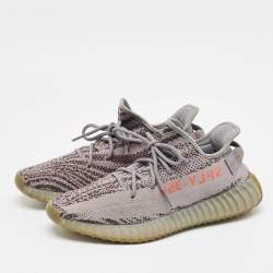 Yeezy x Adidas Grey Knit Fabric Boost 350 V2 Beluga 2.0 Sneakers Size 44