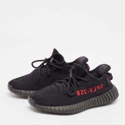 Yeezy x Adidas Black Knit Fabric Boost 350 V2 Bred Sneakers Size 38