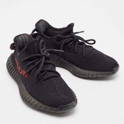 Yeezy x Adidas Black Knit Fabric Boost 350 V2 Bred Sneakers Size 38