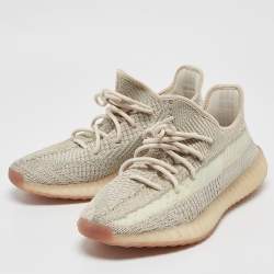 Yeezy x Adidas Pale Green Knit Fabric Boost 350 V2 Citrin (Non Reflective) Sneakers Size 43 1/3