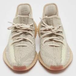 Yeezy x Adidas Pale Green Knit Fabric Boost 350 V2 Citrin (Non Reflective) Sneakers Size 43 1/3