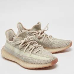 Yeezy x Adidas Pale Green Knit Fabric Boost 350 V2 Citrin (Non Reflective) Sneakers Size 43 1/3