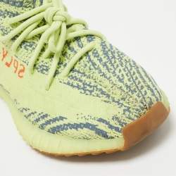 Yeezy x Adidas Yellow Knit Fabric Boost 350 V2 Semi Frozen Yellow Sneakers Size 42