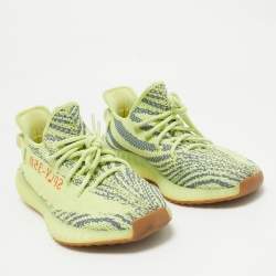 Yeezy x Adidas Yellow Knit Fabric Boost 350 V2 Semi Frozen Yellow Sneakers Size 42