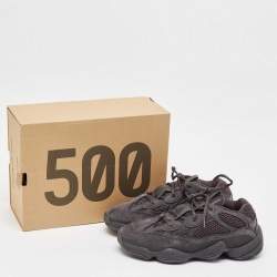 Pre Owned Yeezy x Adidas Black Mesh and Suede Yeezy 500 Utility Black Sneakers Size 41 1/3