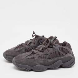 Pre Owned Yeezy x Adidas Black Mesh and Suede Yeezy 500 Utility Black Sneakers Size 41 1/3