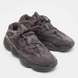 Pre Owned Yeezy x Adidas Black Mesh and Suede Yeezy 500 Utility Black Sneakers Size 41 1/3