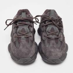 Pre Owned Yeezy x Adidas Black Mesh and Suede Yeezy 500 Utility Black Sneakers Size 41 1/3