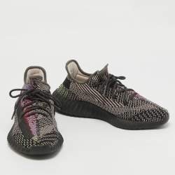 Pre Owned Yeezy x Adidas Multicolor Knit Fabric Boost 350 V2 Yecheil (Non-Reflective) Sneakers Size 46 2/3