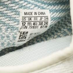 Pre Owned Yeezy x Adidas Blue/White Knit Fabric Boost 350 V2 Cloud White (Non-Reflective) Sneakers Size 46 2/3