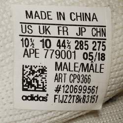 Pre Owned Yeezy x Adidas White Knit Fabric Boost 350 V2 Triple White Sneakers Size 44 2/3