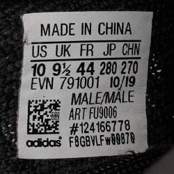 Yeezy x Adidas Black Knit Fabric Boost 350 V2 Static Black Non-Reflective Sneakers Size 44