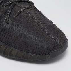 Yeezy x Adidas Black Knit Fabric Boost 350 V2 Static Black Non-Reflective Sneakers Size 44