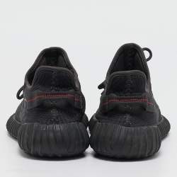 Yeezy x Adidas Black Knit Fabric Boost 350 V2 Static Black Non-Reflective Sneakers Size 44
