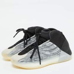 Pre Owned Yeezy x Adidas Grey/Black Knit Fabric and Neoprene QNTM Quantum Sneakers Size 41 1/3