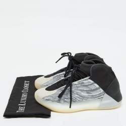 Pre Owned Yeezy x Adidas Grey/Black Knit Fabric and Neoprene QNTM Quantum Sneakers Size 41 1/3