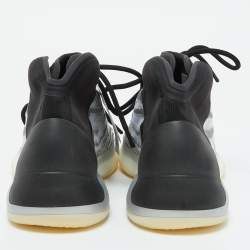 Pre Owned Yeezy x Adidas Grey/Black Knit Fabric and Neoprene QNTM Quantum Sneakers Size 41 1/3