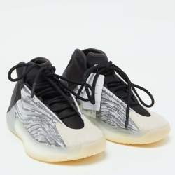 Pre Owned Yeezy x Adidas Grey/Black Knit Fabric and Neoprene QNTM Quantum Sneakers Size 41 1/3