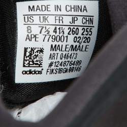 Pre Owned Yeezy x Adidas Grey/Black Knit Fabric and Neoprene QNTM Quantum Sneakers Size 41 1/3