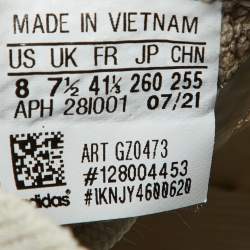 Pre Owned Yeezy x Adidas Beige/Brown Knit Fabric Boost 380 Pyrite Sneakers Size 41 1/3