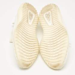 Pre Owned Yeezy x Adidas Off White Knit Fabric Boost 350 V2 Bone Sneakers Size 46 2/3